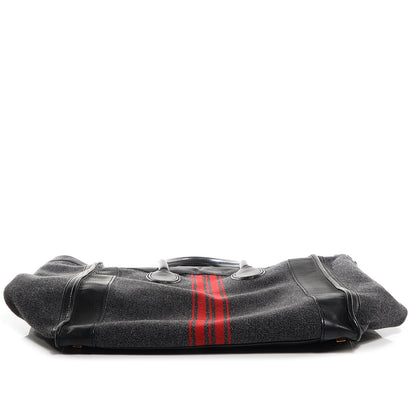 Celine Wool Racer Stripe Medium Luggage Grey Red 10 of 10