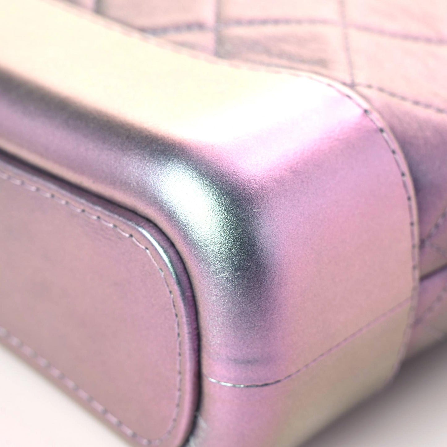 Iridescent Lambskin Calfskin Quilted Small Gabrielle Hobo Light Purple