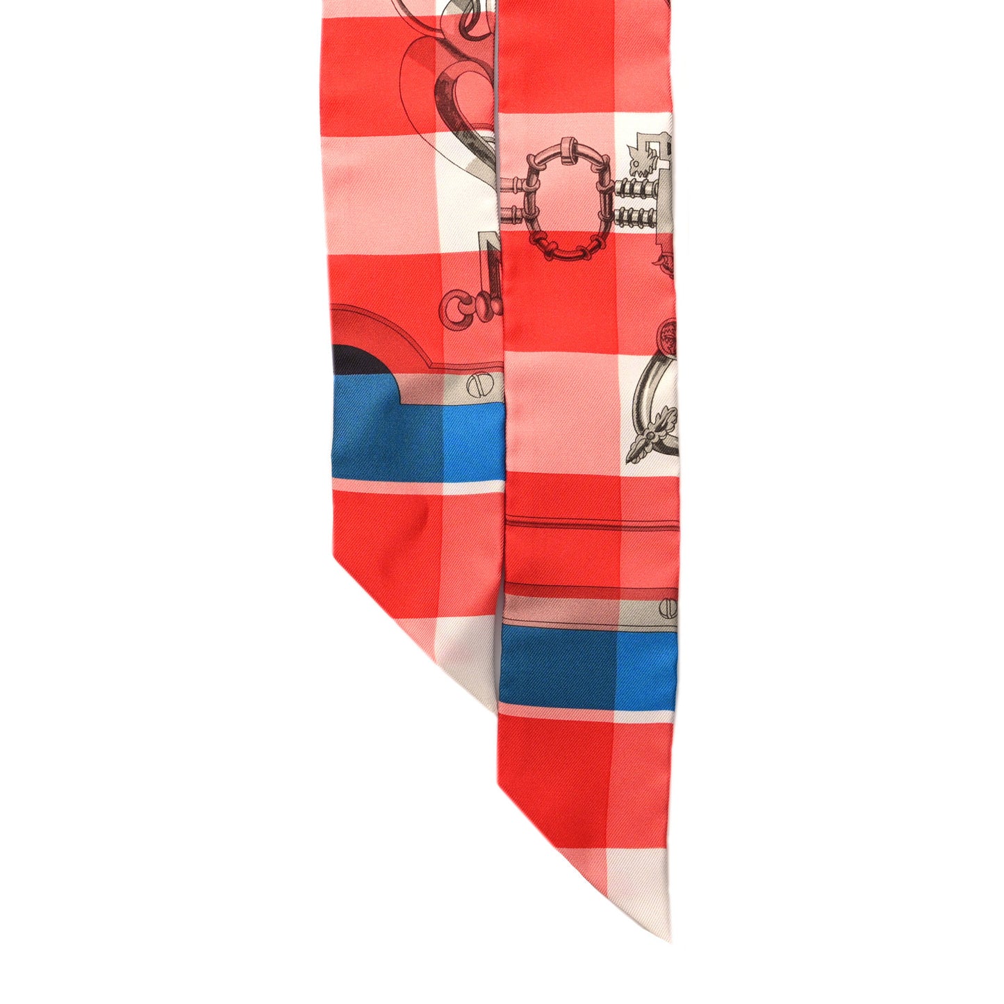 Silk Mors Et Gourmettes Vichy Twilly Rouge Bleu Gitane White