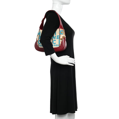 Gucci Canvas Calfskin 100 Centennial Music Small Jackie 1961 Hobo Ivory Red 2 of 10