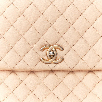 Chanel Caviar Quilted Large Coco Handle Flap Beige 9 of 15