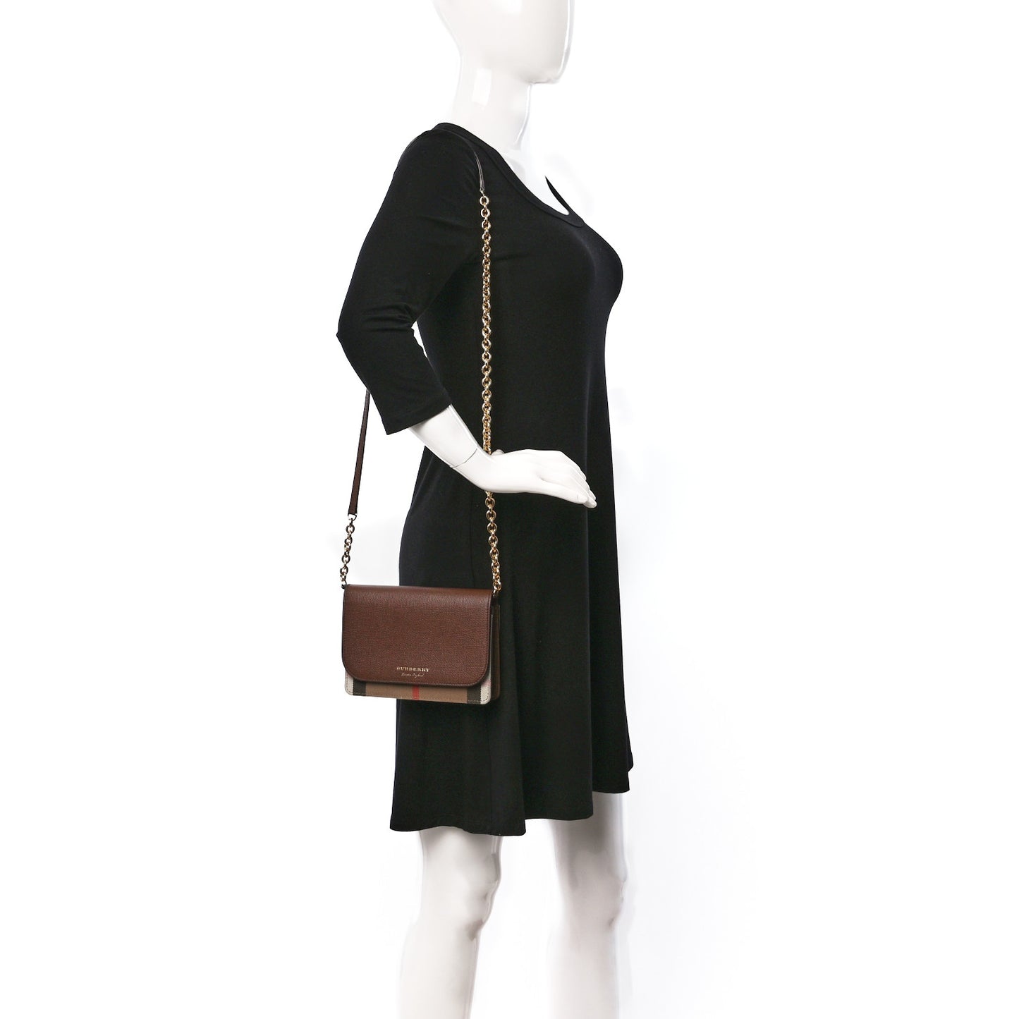 Derby Calfskin House Check Mini Hampshire Crossbody Tan