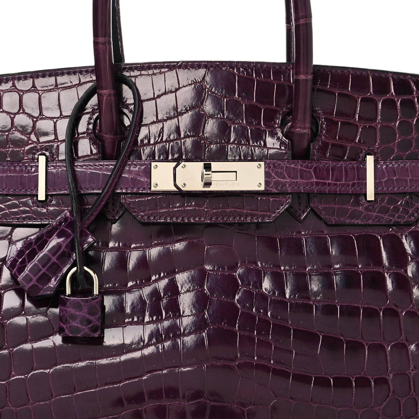 Shiny Niloticus Crocodile Birkin 30 Amethyst