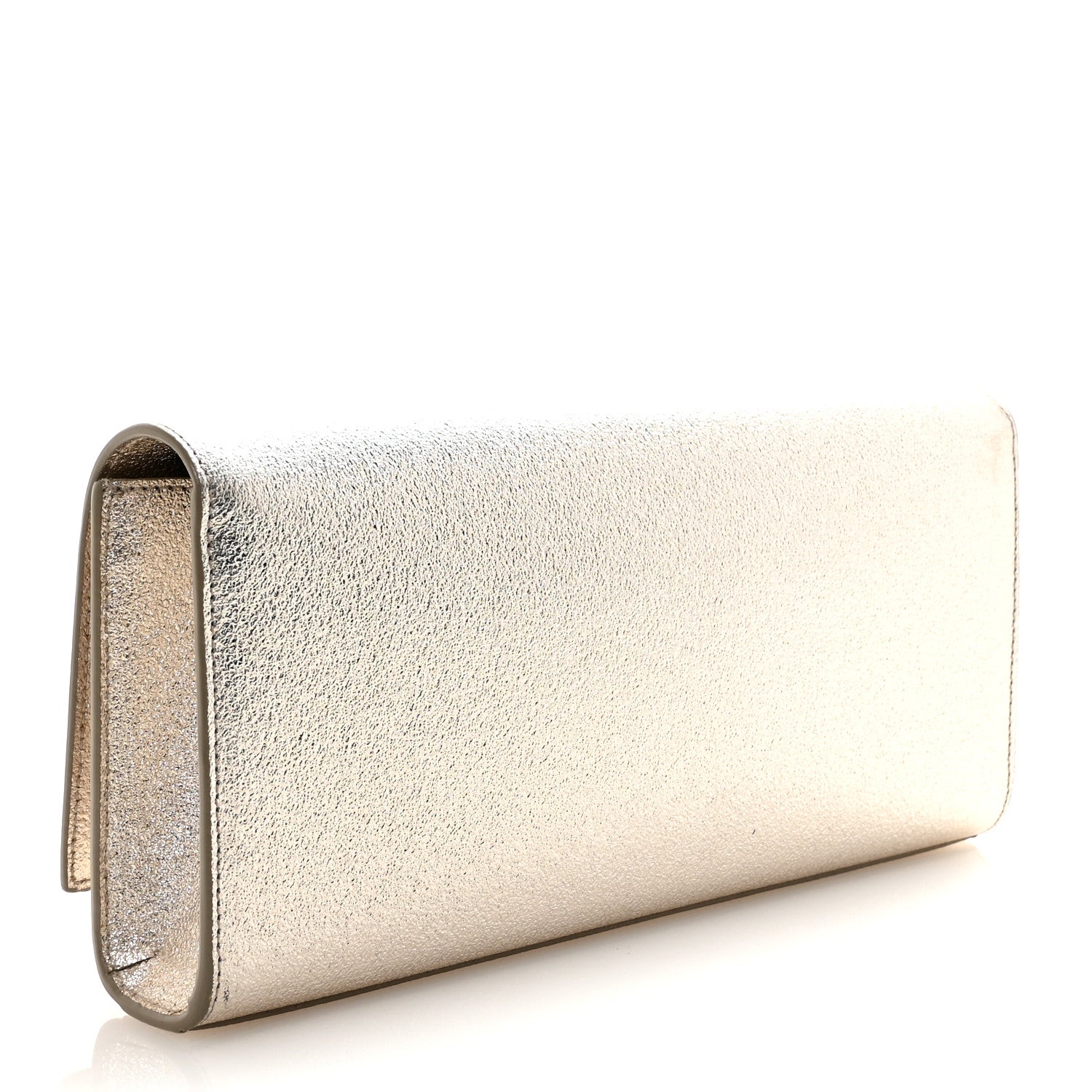 Saint Laurent Textured Metallic Calfskin Classic Monogram Cassandre Clutch Pale Gold 5 of 12