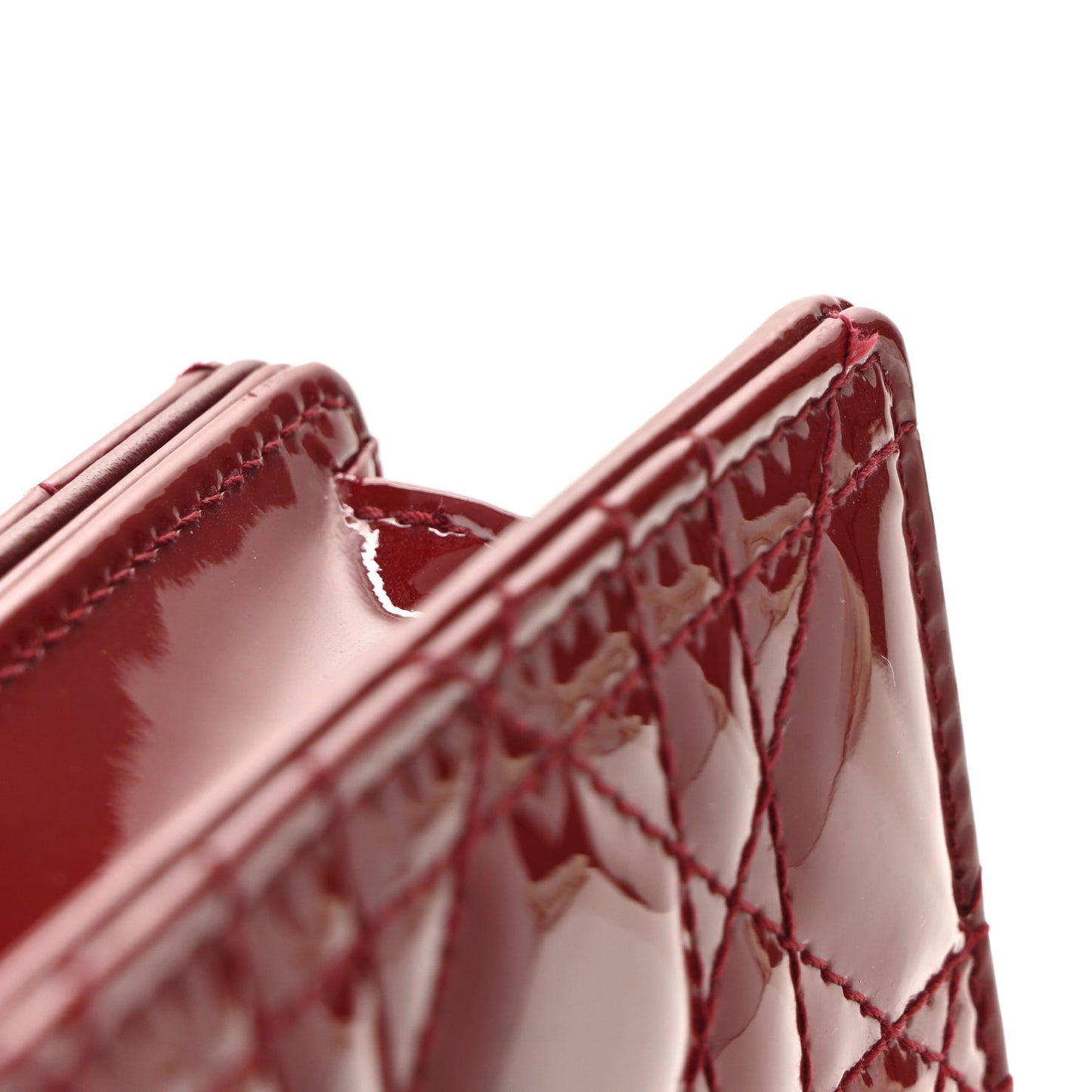 Patent Cannage Lady Dior Clutch Red