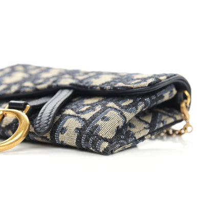 Christian Dior Oblique Nano Saddle Chain Pouch Blue 10 of 12