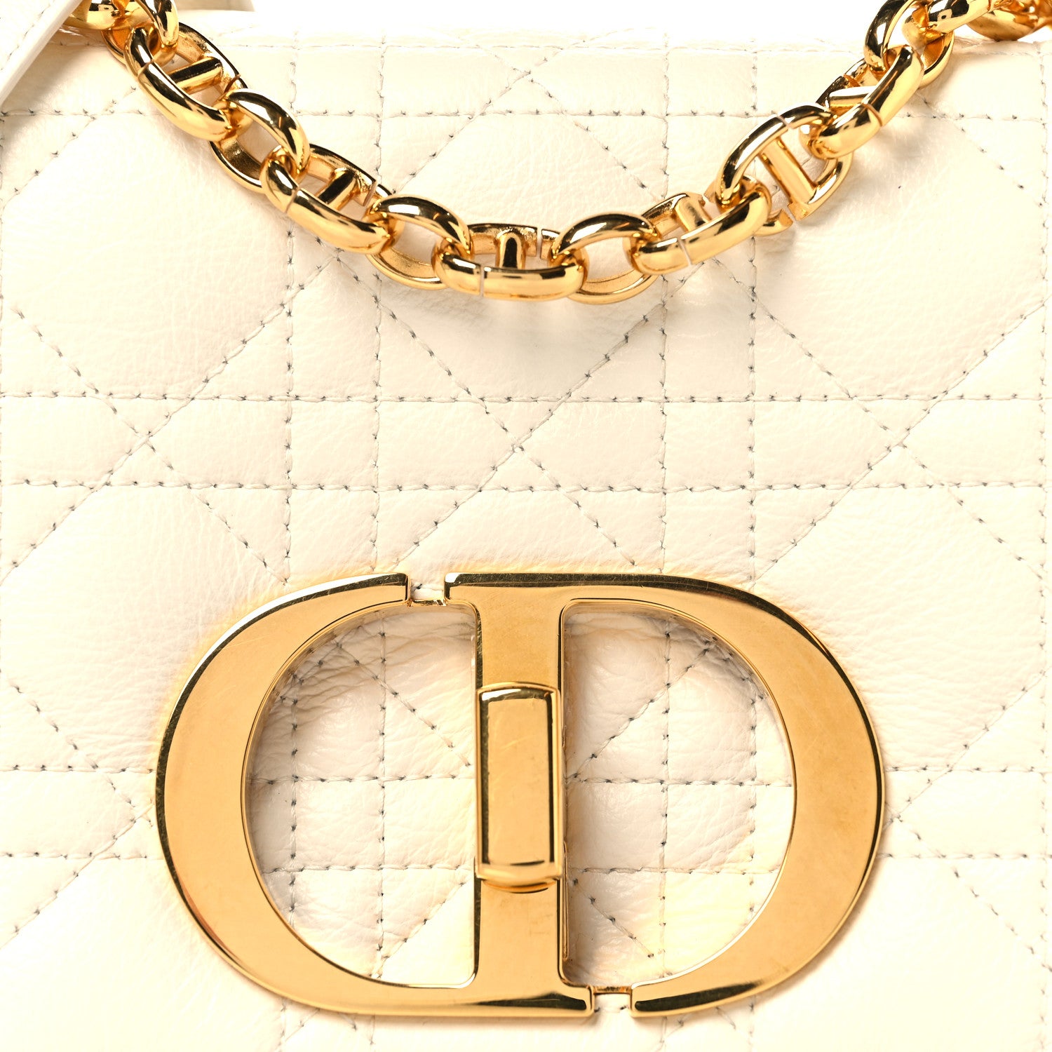 Christian Dior Grained Calfskin Cannage Small Caro Bag White 8 of 10