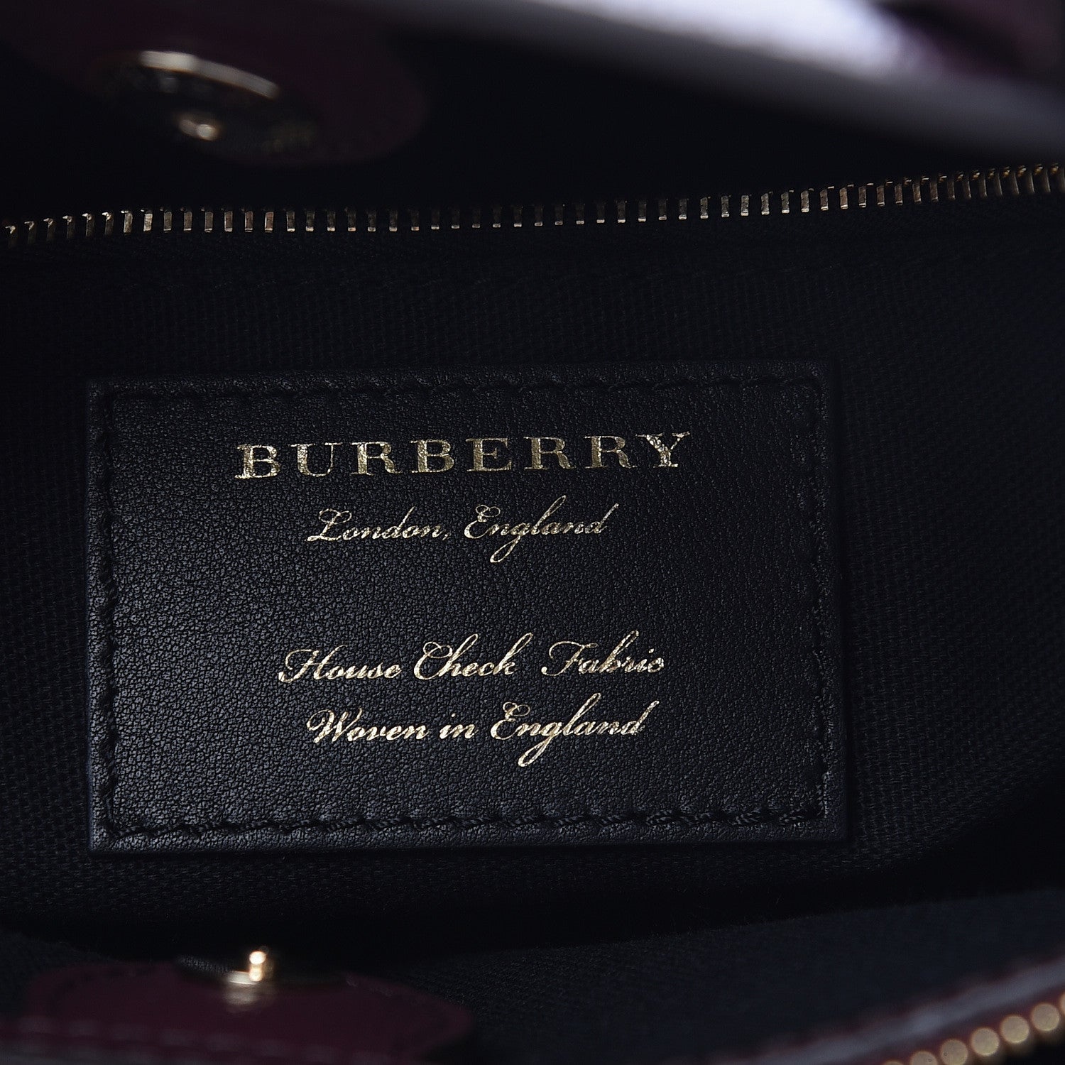 Burberry Grainy Calfskin House Check Medium Banner Tote Elderberry 8 of 13