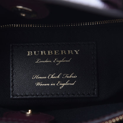 Burberry Grainy Calfskin House Check Medium Banner Tote Elderberry 8 of 13