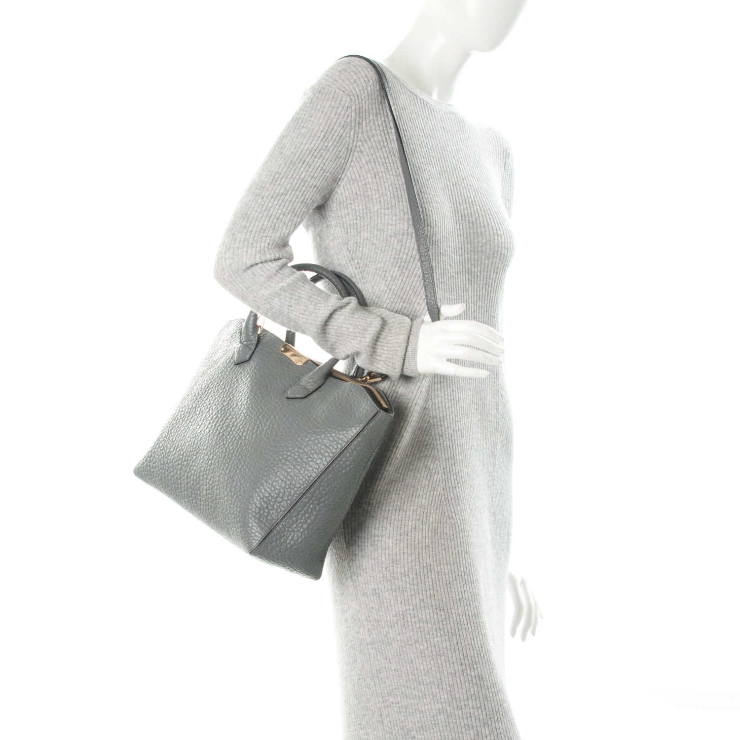 Burberry Heritage Grain Medium Dewsbury Tote Grey 2 of 9