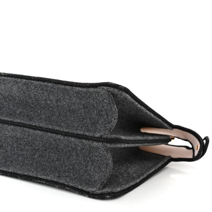 Fendi Melange Flannel Satin Threaded Edge Medium Peekaboo I SEE U East West Satchel Grigio Bois de Rose 12 of 13