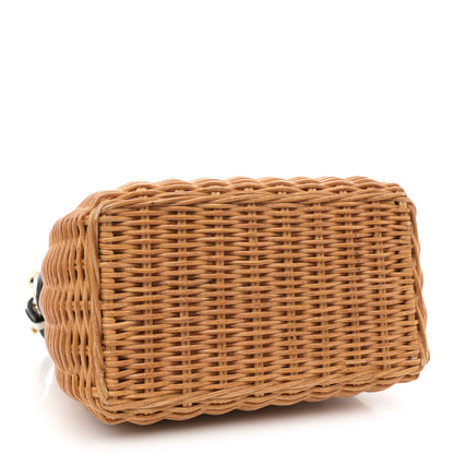Miu Miu City Calfskin Wicker Midollino Bag White 4 of 13