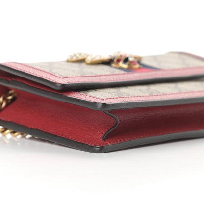 Gucci GG Supreme Monogram Web Queen Margaret Chain Wallet Red 8 of 10
