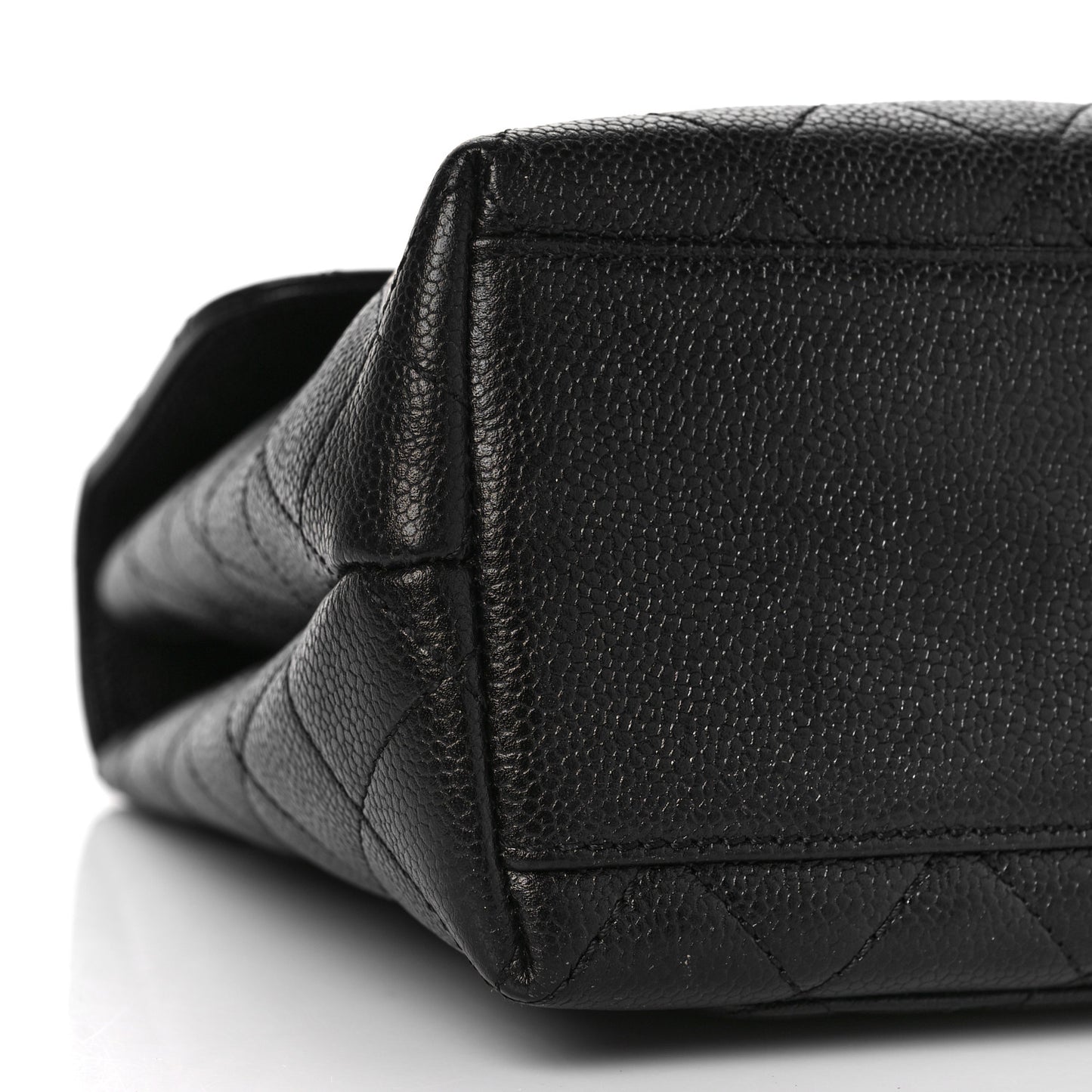Caviar Quilted Jumbo Kelly Flap Black