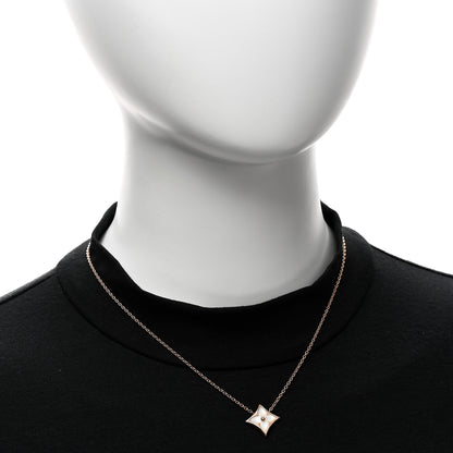 Louis Vuitton 18K Pink Gold Mother of Pearl Color Blossom Star Pendant Necklace 2 of 6