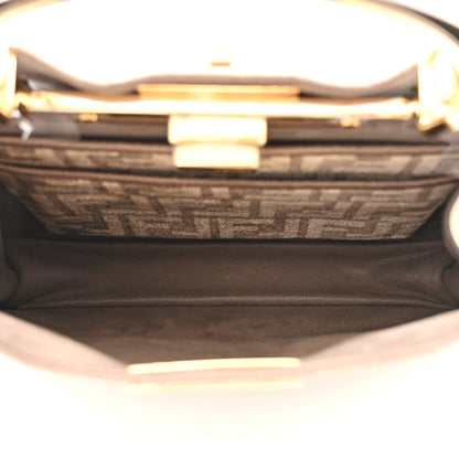 Fendi Chenille Suede Metal FF Small Peekaboo I SEE U Satchel Tortora Nuvola 5 of 11