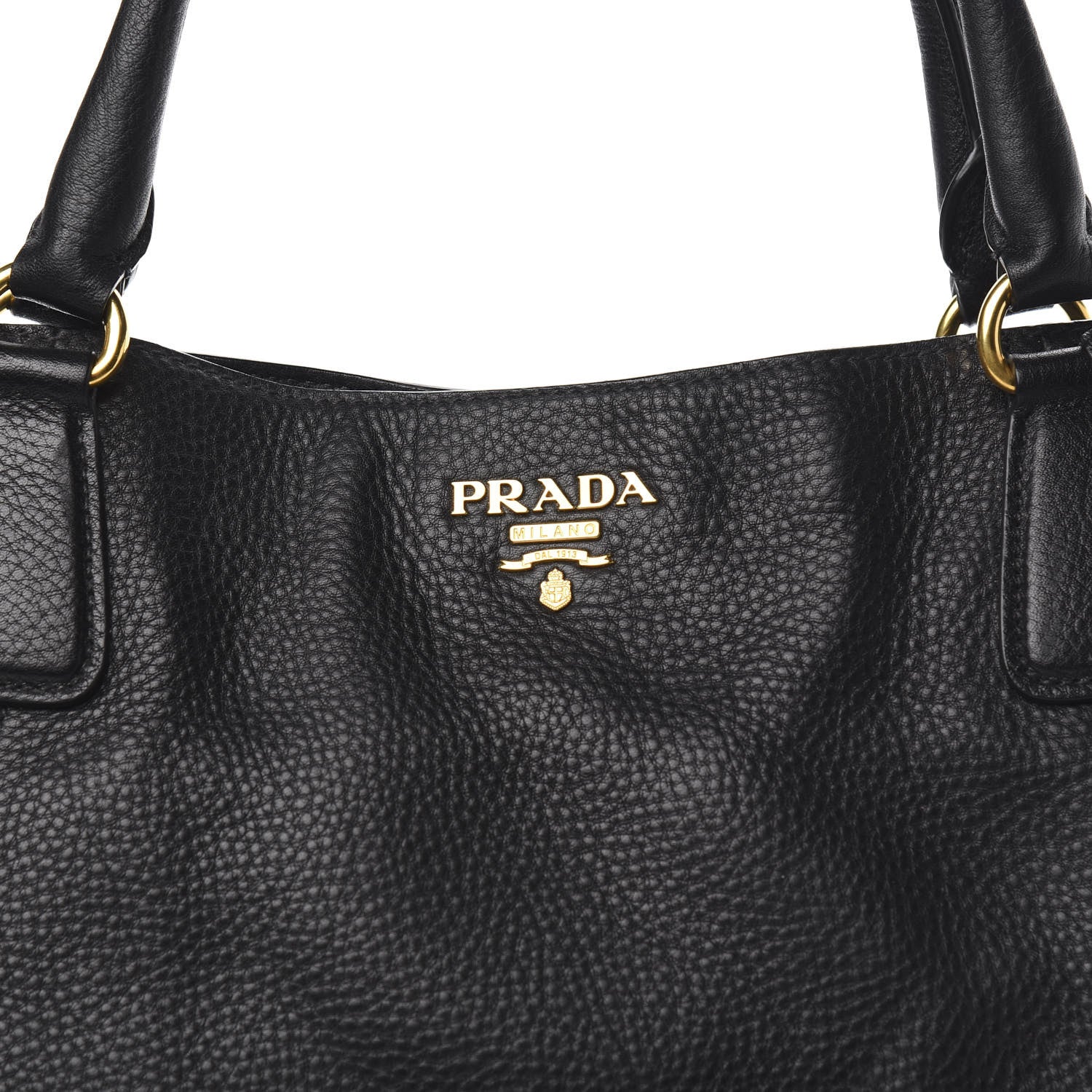 Prada Vitello Daino Side Pocket Tote Black 10 of 10