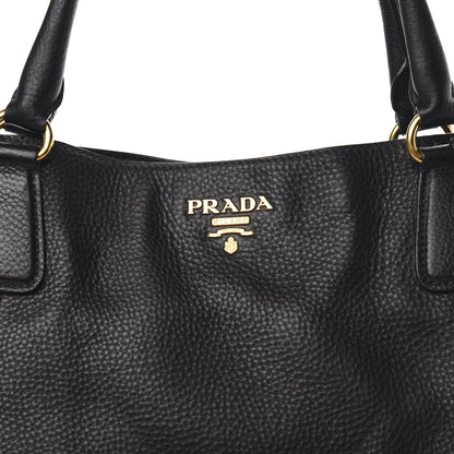 Prada Vitello Daino Side Pocket Tote Black 10 of 10
