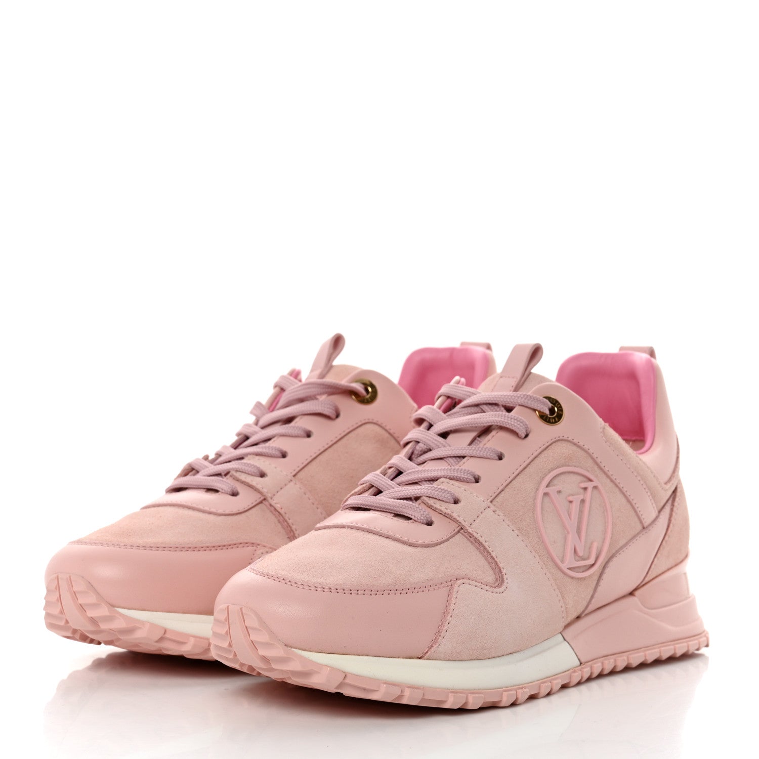 Louis Vuitton Suede Calfskin Run Away Sneakers 37.5 Pink 3 of 8