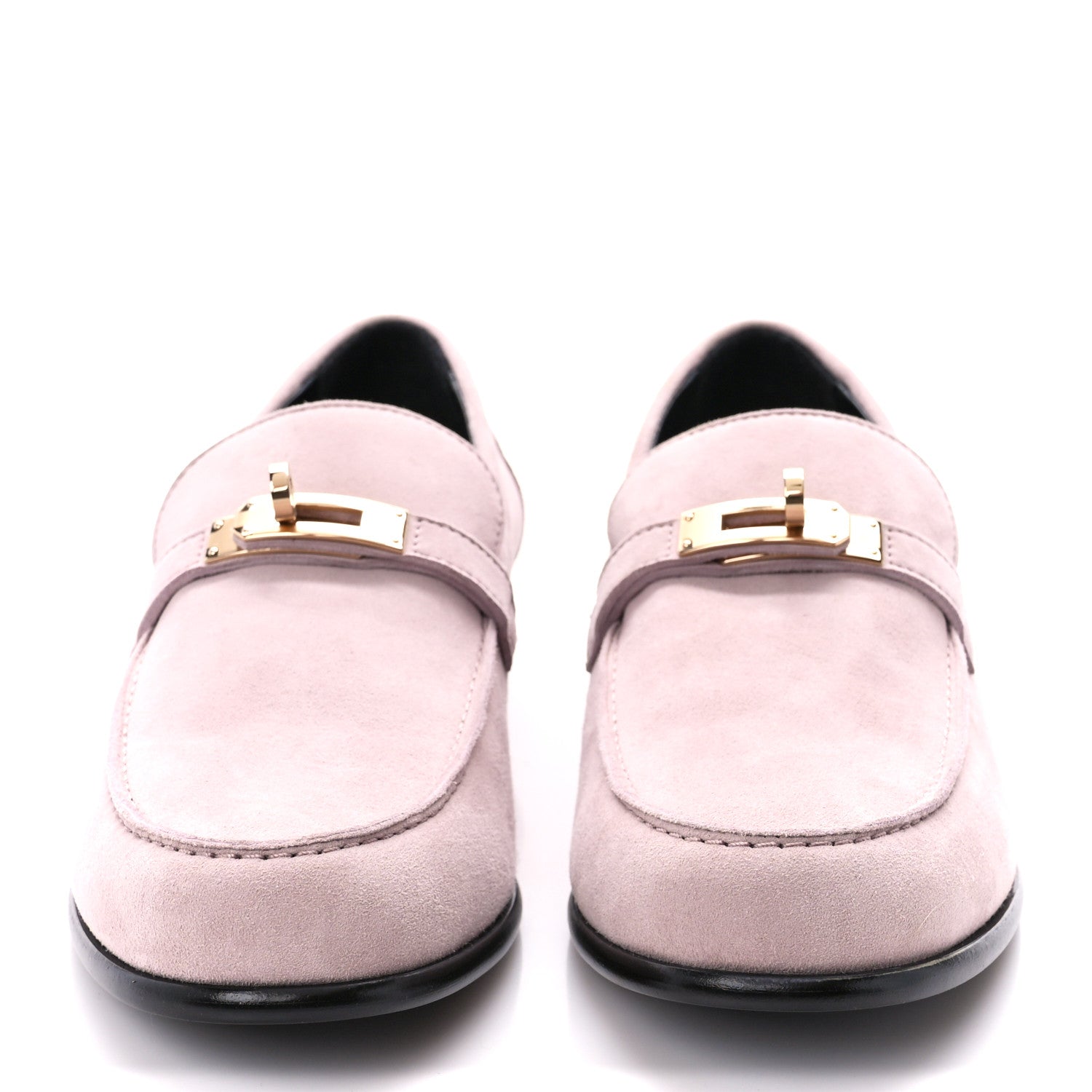 Hermes Suede Goatskin Womens Destin Loafer 41 Rose Opaline 2 of 10