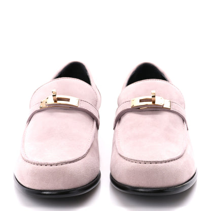 Hermes Suede Goatskin Womens Destin Loafer 41 Rose Opaline 2 of 10