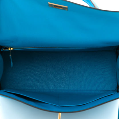 Hermes Togo Kelly Retourne 32 Bleu Zanzibar 5 of 11