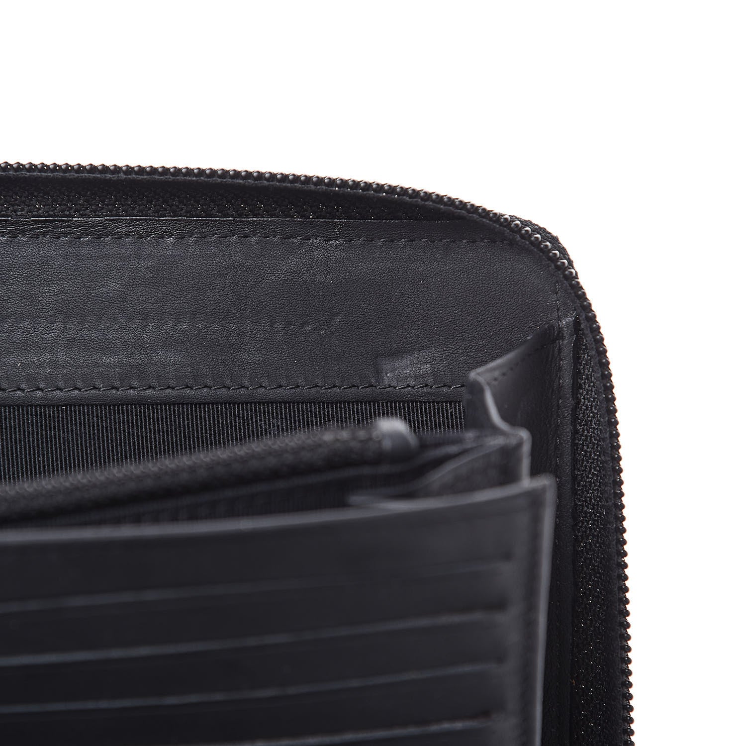 Chanel Calfskin Quilted Large Zip Around Organizer Wallet Black 14 of 14