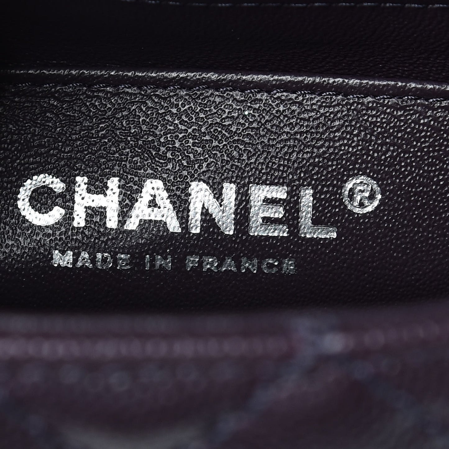 Washed Caviar Quilted Mini Rectangular Flap Dark Purple