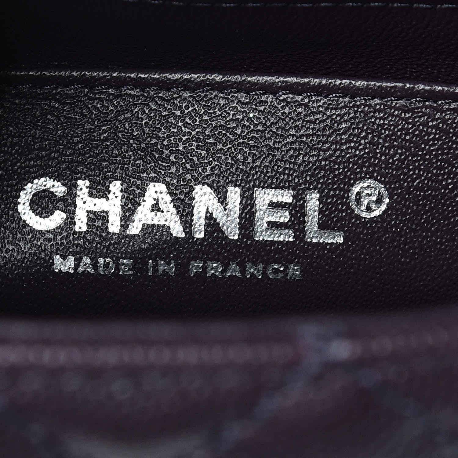 Chanel Washed Caviar Quilted Mini Rectangular Flap Dark Purple 8 of 11