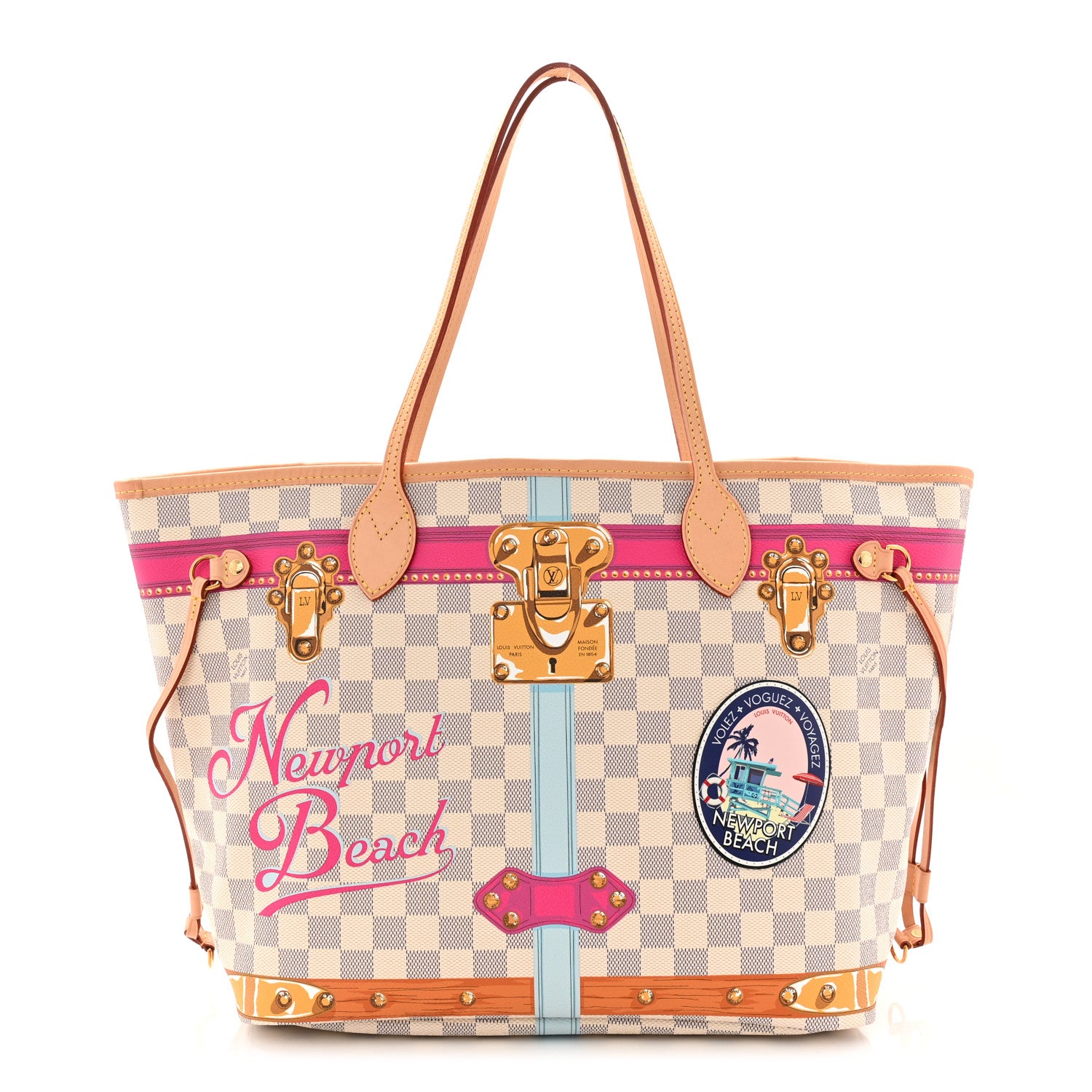 Louis Vuitton Damier Azur Summer Trunks Newport Beach Neo Neverfull MM 1 of 11