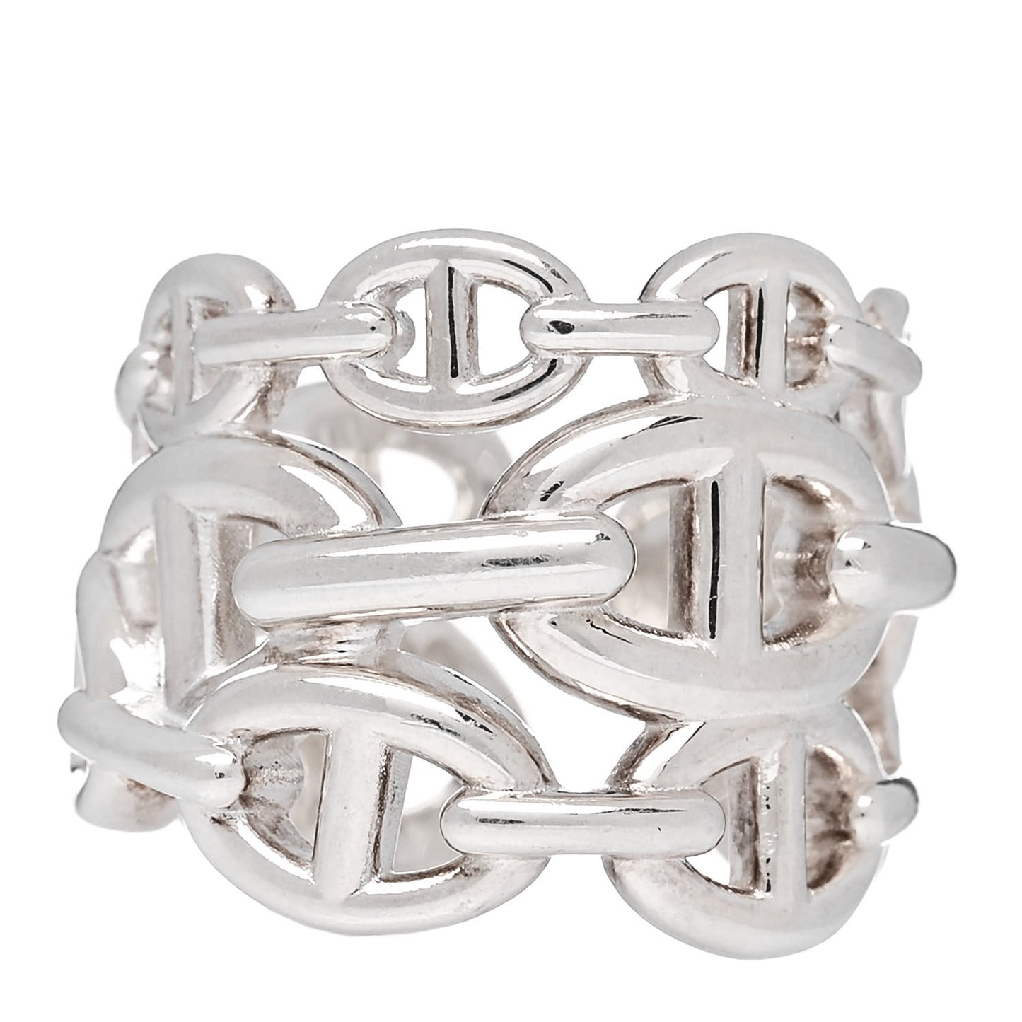 Sterling Silver GM Chaine d'Ancre Enchainee Band Ring 54 6.75