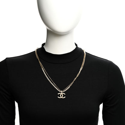 Chanel Crystal CC Multi Strand Chain Necklace Gold 2 of 4