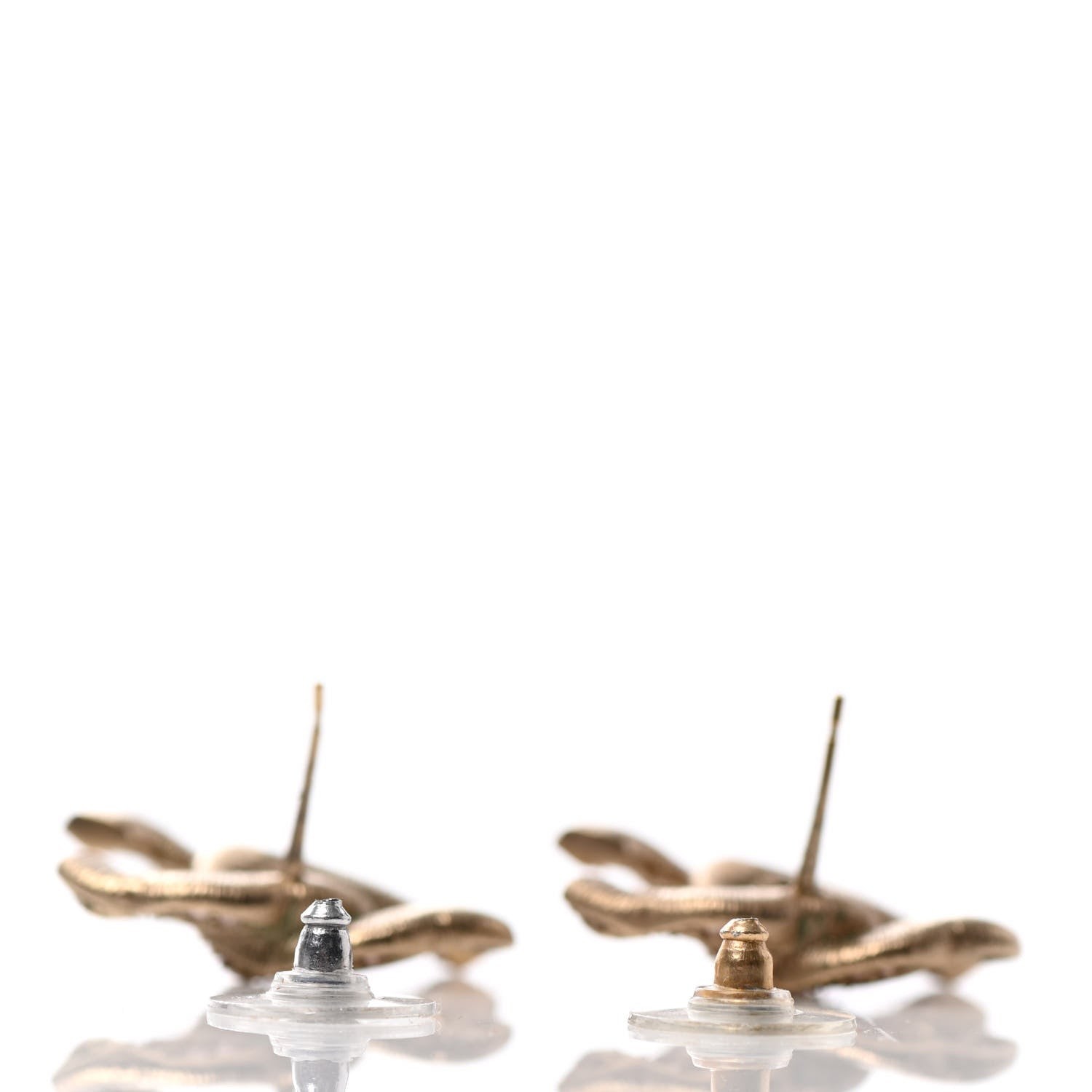 Chanel Crystal Twisted CC Earrings Light Gold Pale Pink 3 of 5