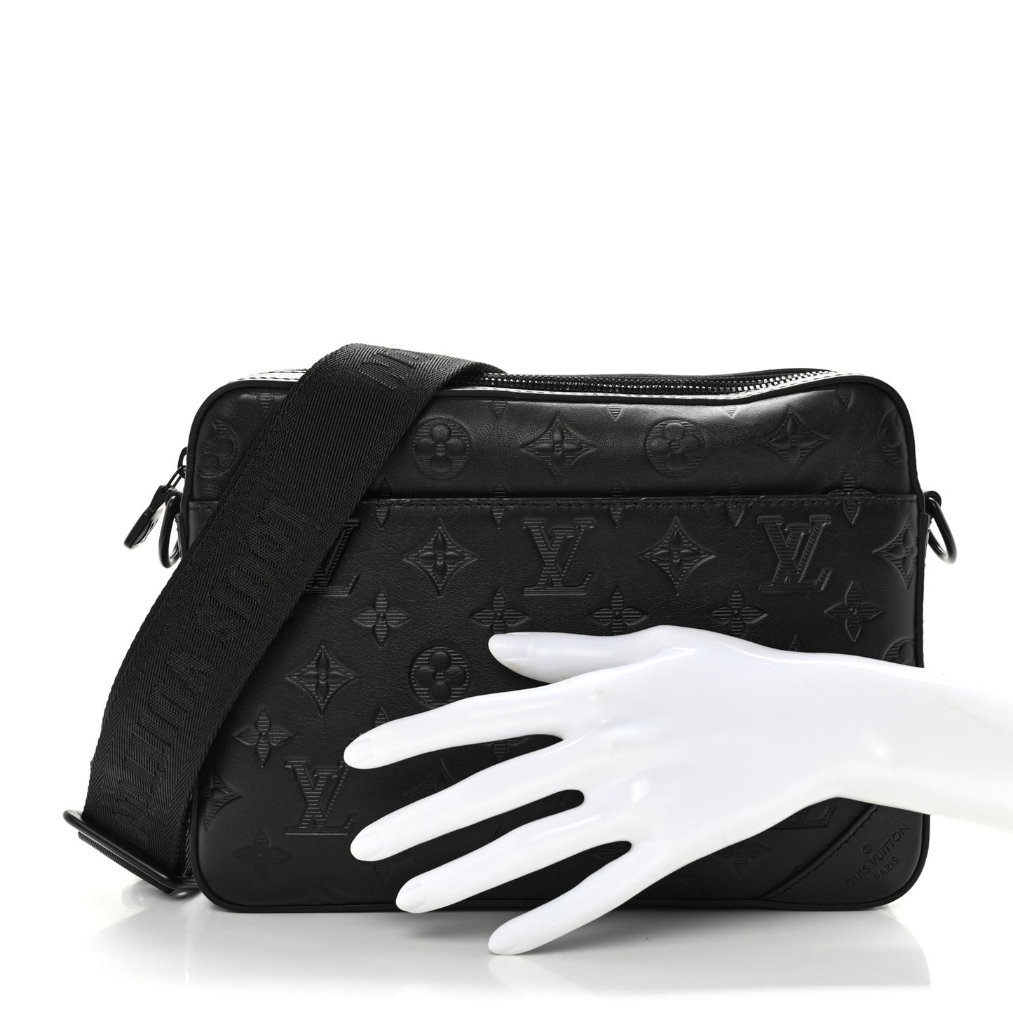Calfskin Monogram Shadow Duo Messenger Black