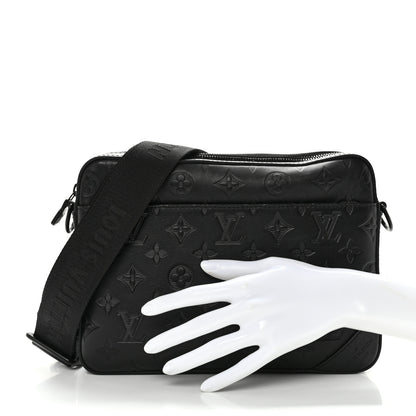 Louis Vuitton Calfskin Monogram Shadow Duo Messenger Black 3 of 13