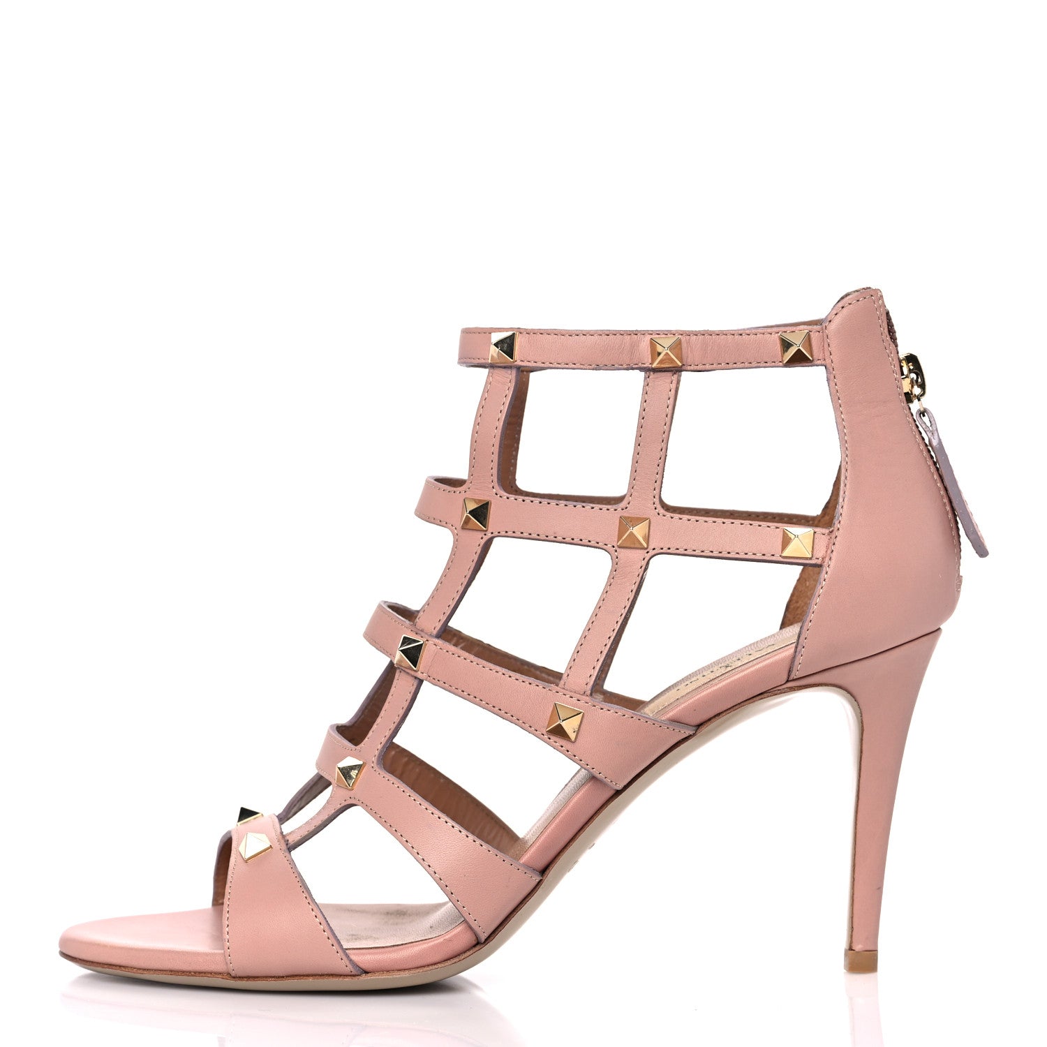 Valentino Garavani Nappa Rockstud Cage Sandals 39.5 Rose 1 of 12
