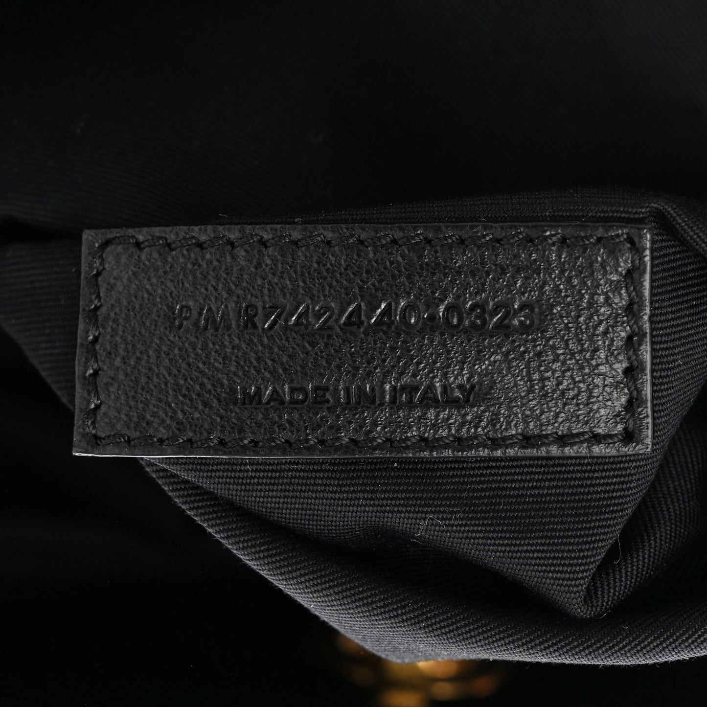 Lambskin Quilted Pochon Drawstring Tote Bag Black