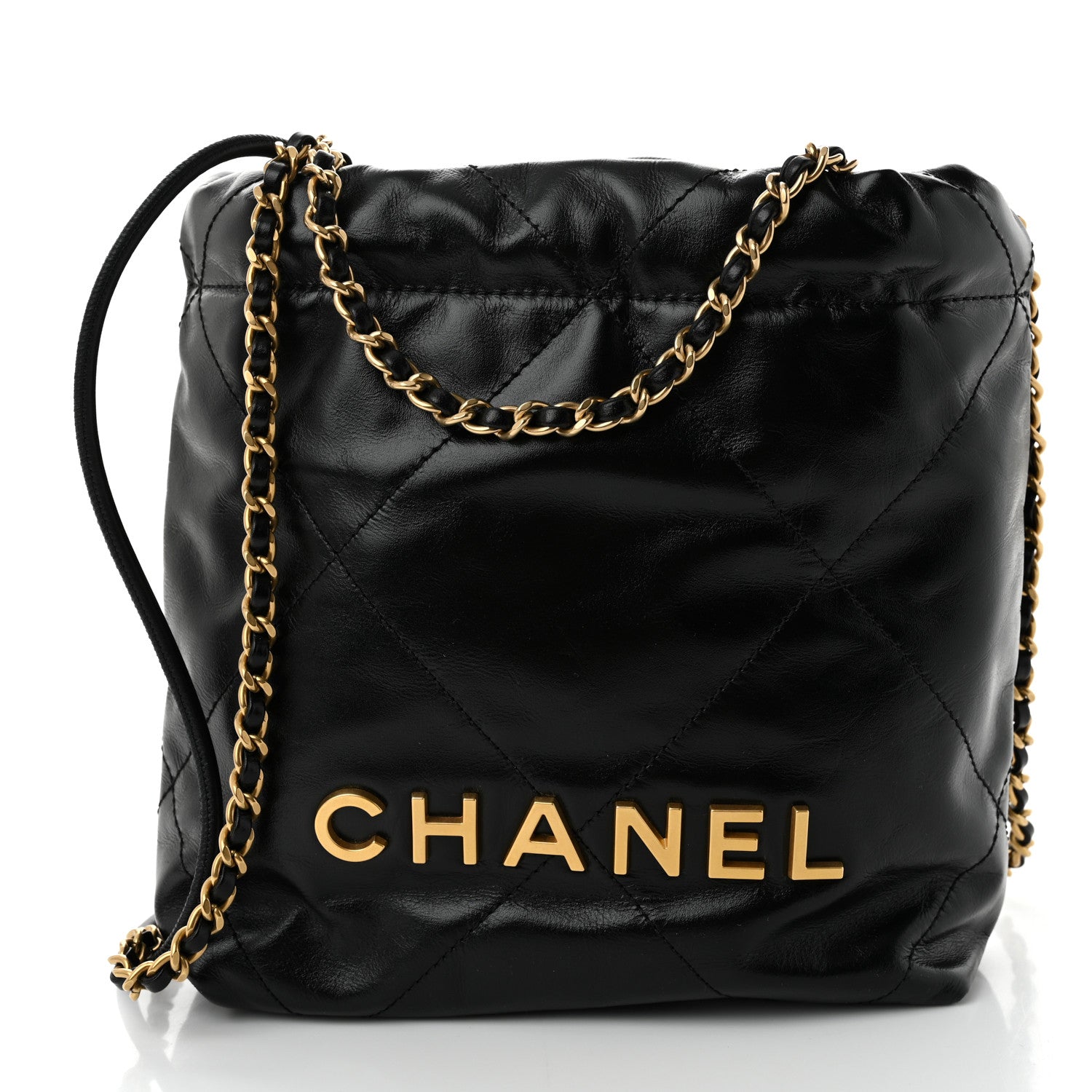 Chanel Shiny Calfskin Quilted Mini Chanel 22 Black 1 of 10