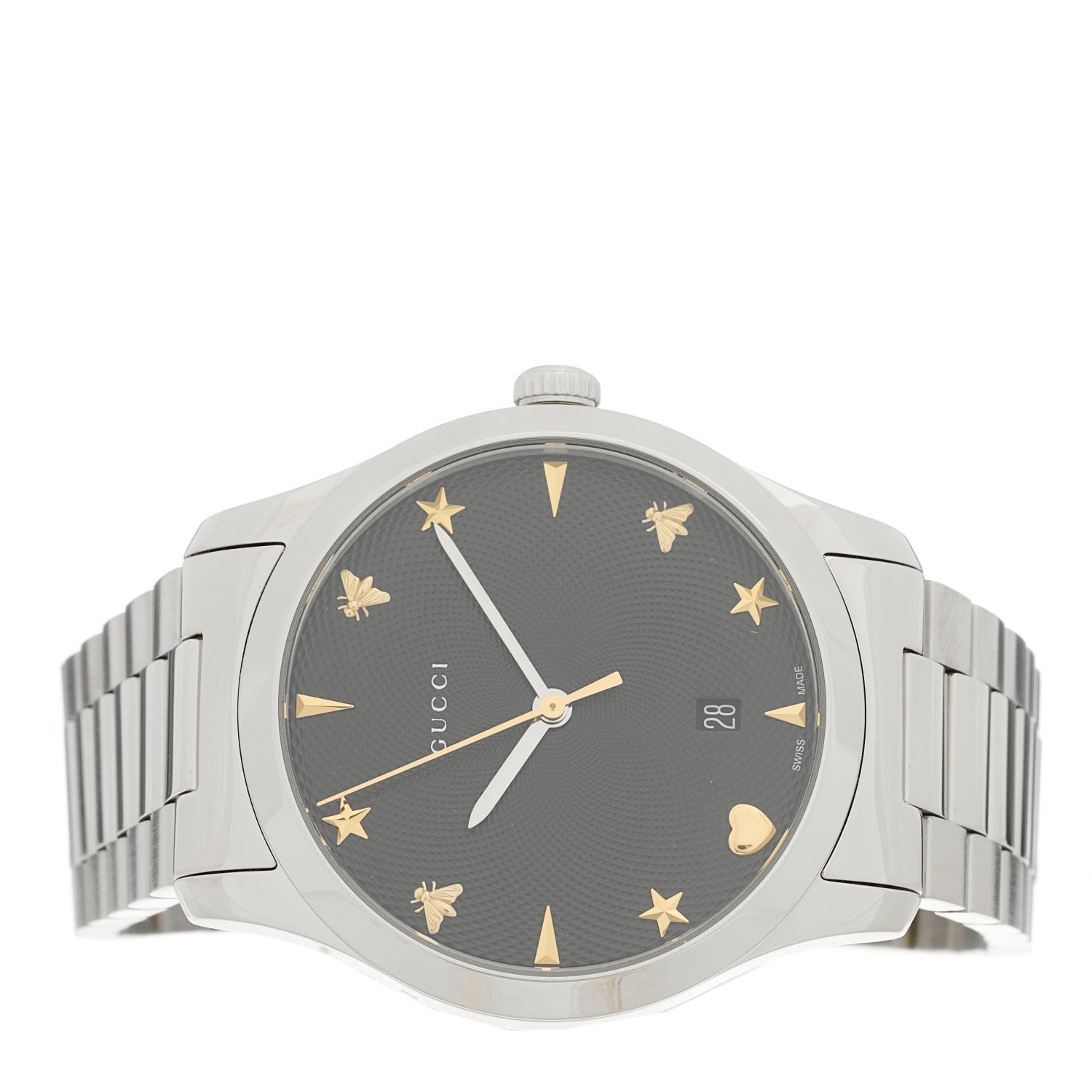 Gucci Stainless Steel 38mm G-Timeless Charm Quartz Watch Black 2 of 4