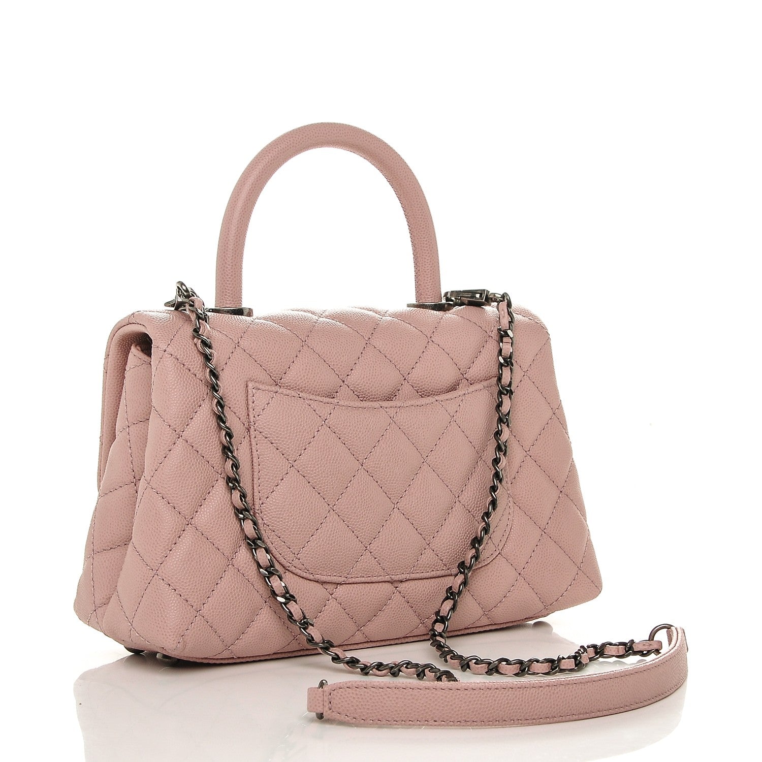 Chanel Caviar Quilted Mini Coco Handle Flap Pink 3 of 7