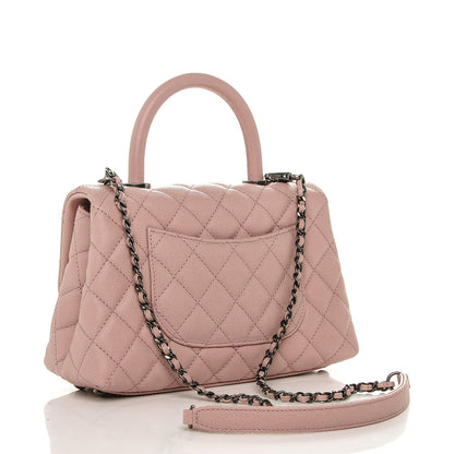 Chanel Caviar Quilted Mini Coco Handle Flap Pink 3 of 7