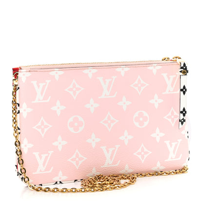 Louis Vuitton Monogram Giant Double Zip Pochette Rouge 3 of 10