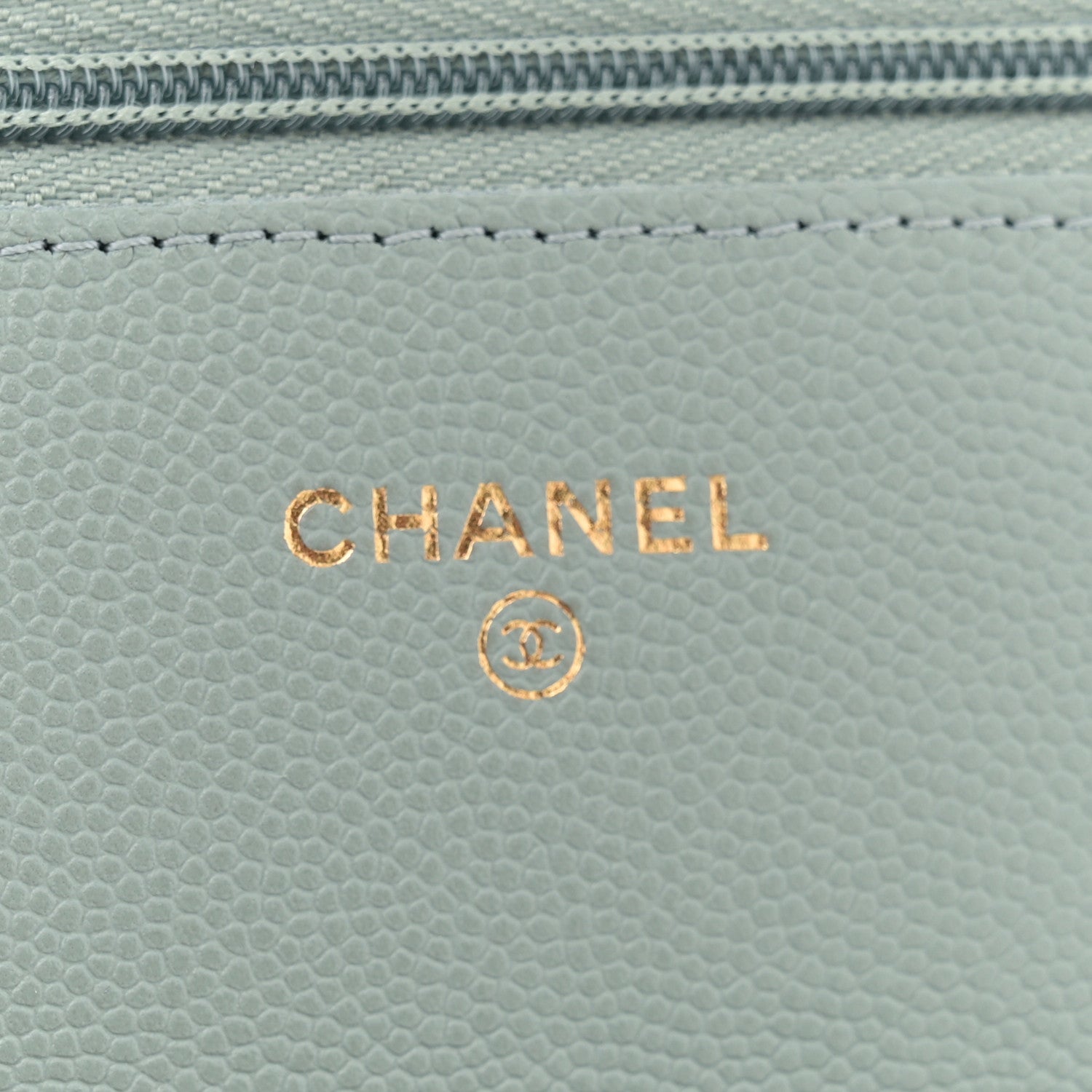 Chanel Caviar Quilted Wallet on Chain WOC Light Blue 6 of 10