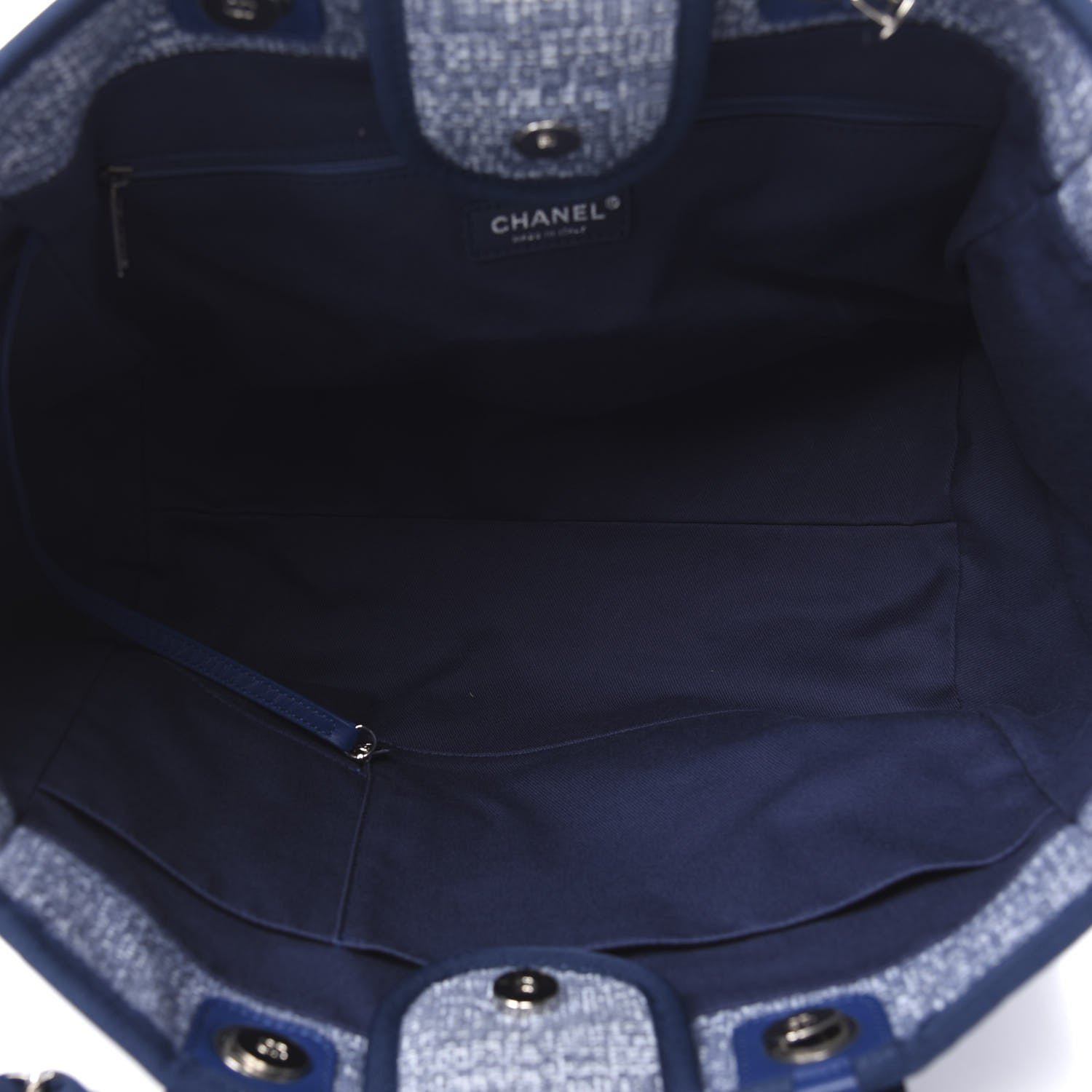 Chanel Woven Straw Raffia Medium Deauville Tote Blue 5 of 10