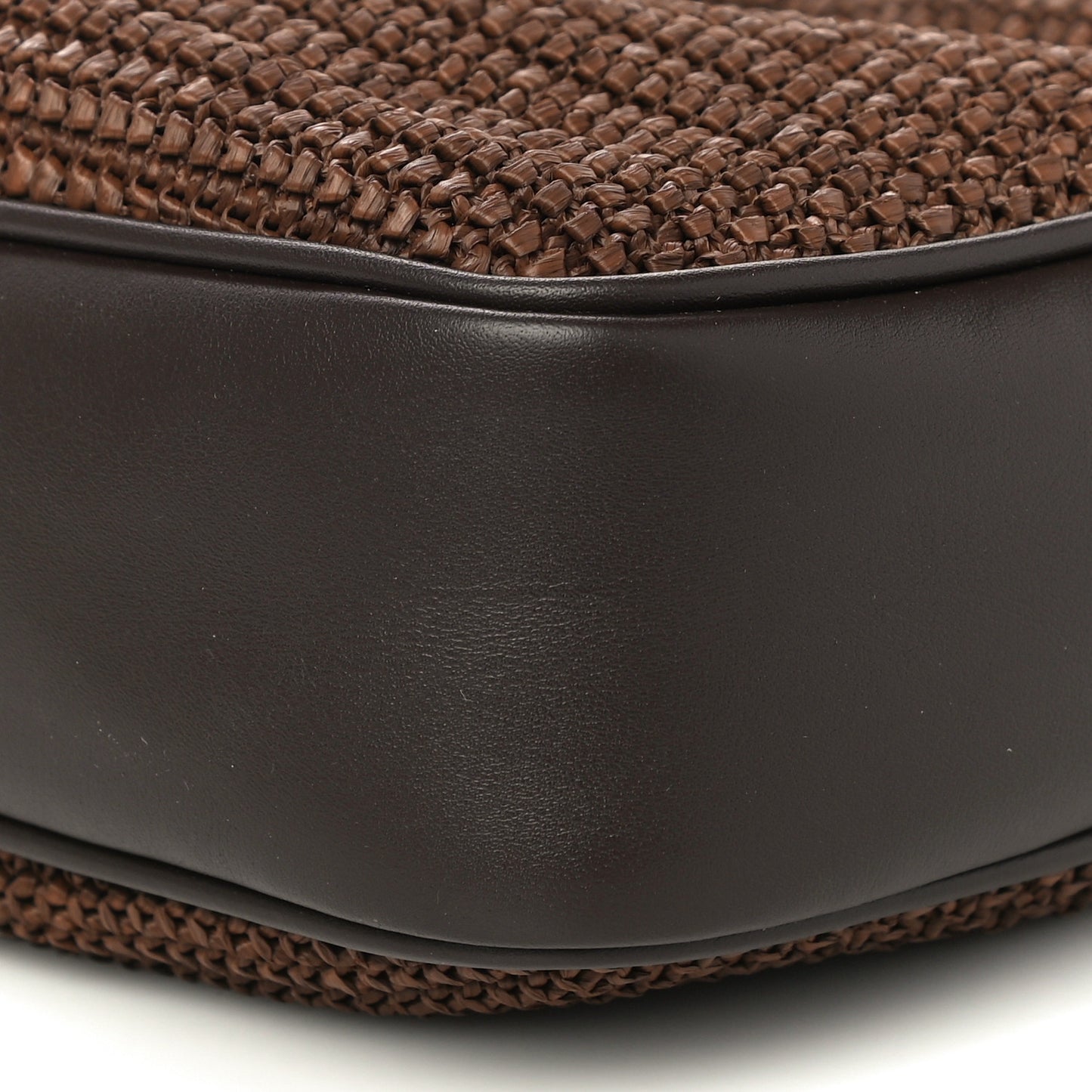 Raffia Canvas Monogram Lou Camera Bag Dark Chocolate