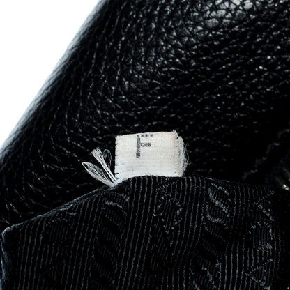 Prada Vitello Daino Print Medium Bauletto Nero Black 8 of 10