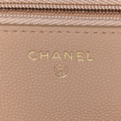 Chanel Caviar Quilted Wallet On Chain WOC Beige 6 of 10