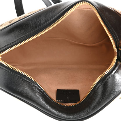 Gucci Monogram Matelasse Diagonal Small GG Marmont Chain Shoulder Bag Beige Black 5 of 10