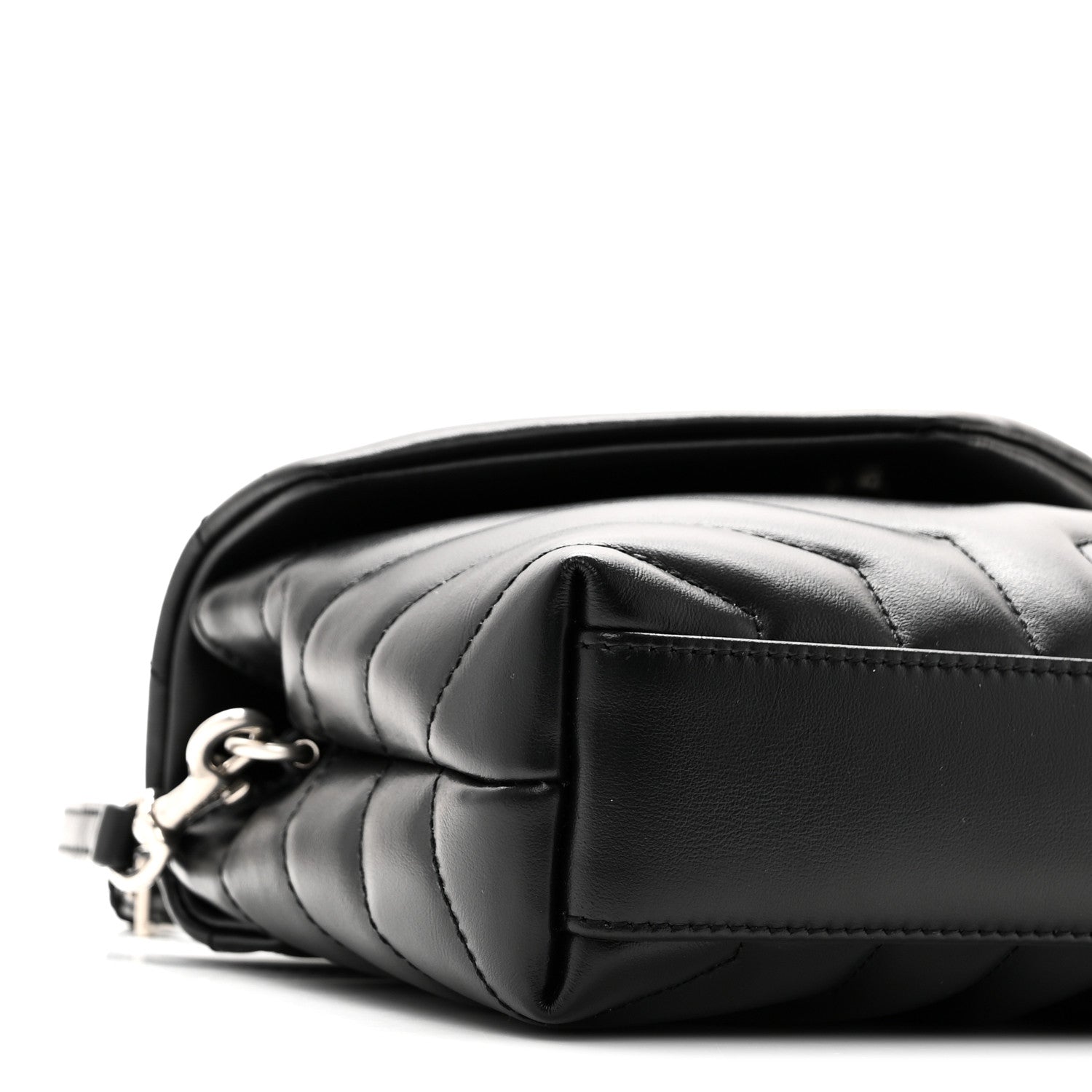 Saint Laurent Calfskin Y Quilted Monogram Toy Loulou Crossbody Bag Black 9 of 11