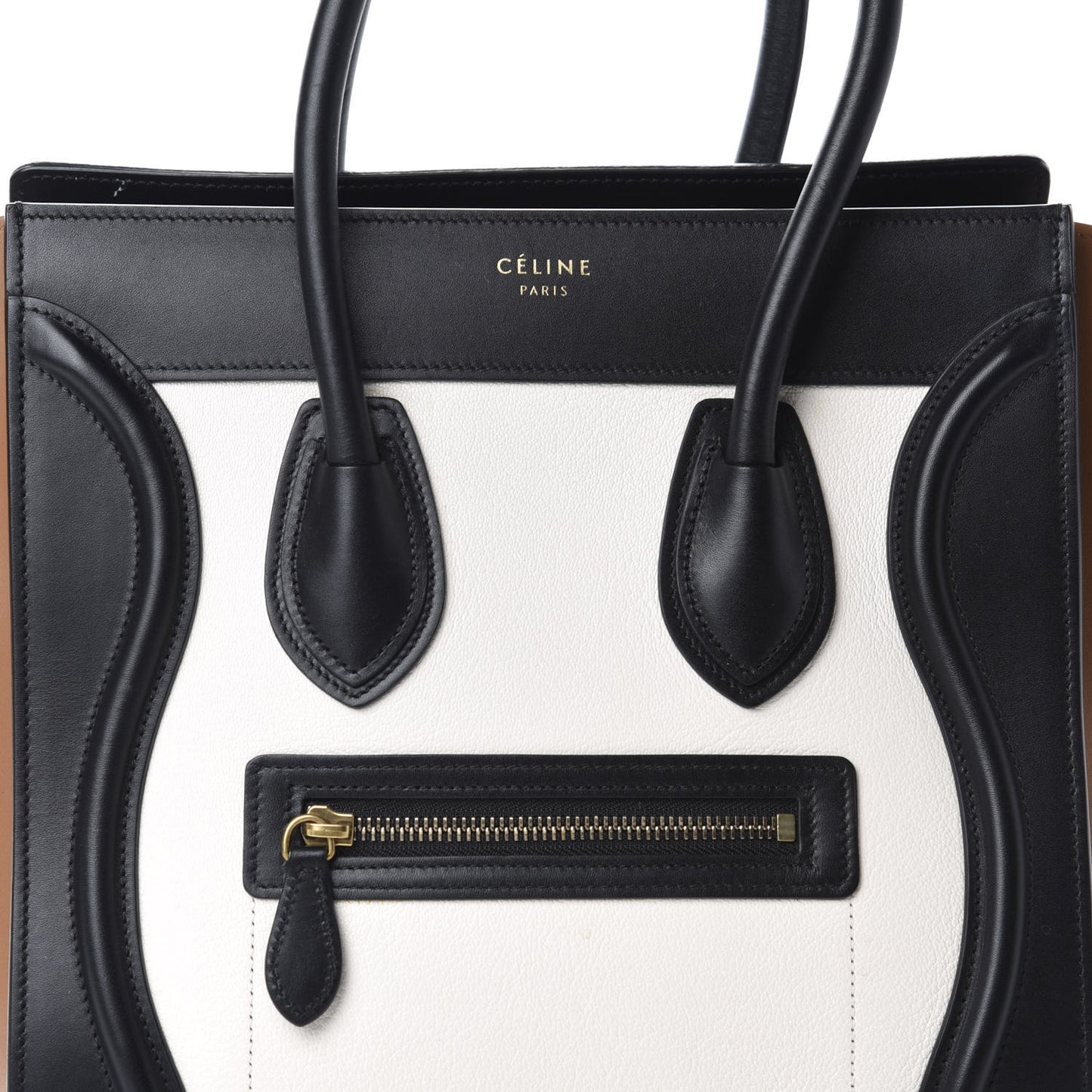 Baby Grained Calfskin Tri-color Micro Luggage White
